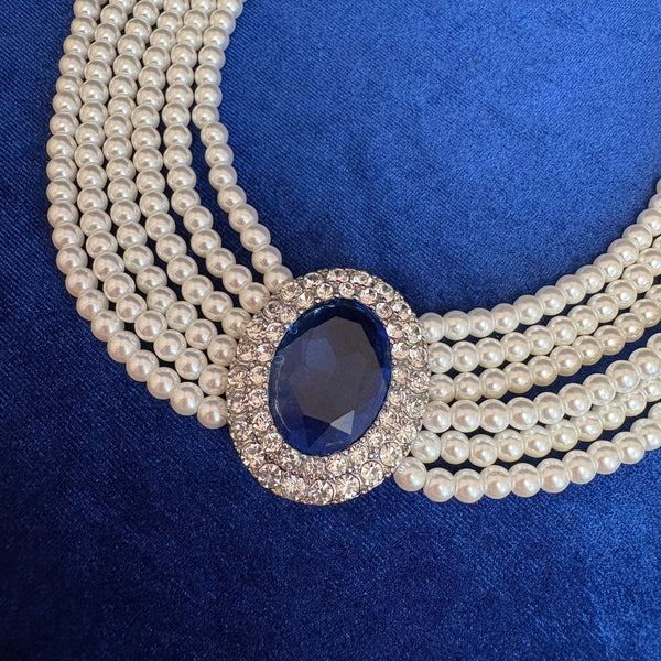 Princess of Wales Lady Diana Spencer Sapphire Pearl Choker