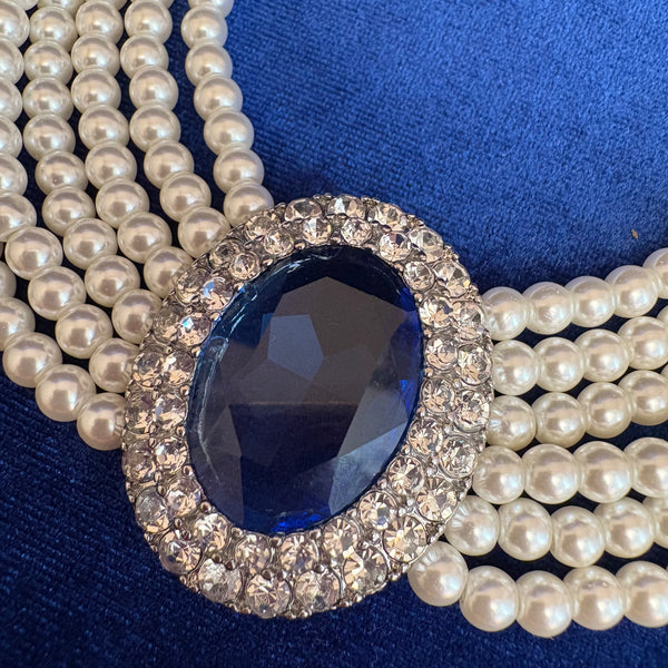 Princess of Wales Lady Diana Spencer Sapphire Pearl Choker