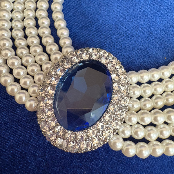 Princess of Wales Lady Diana Spencer Sapphire Pearl Choker