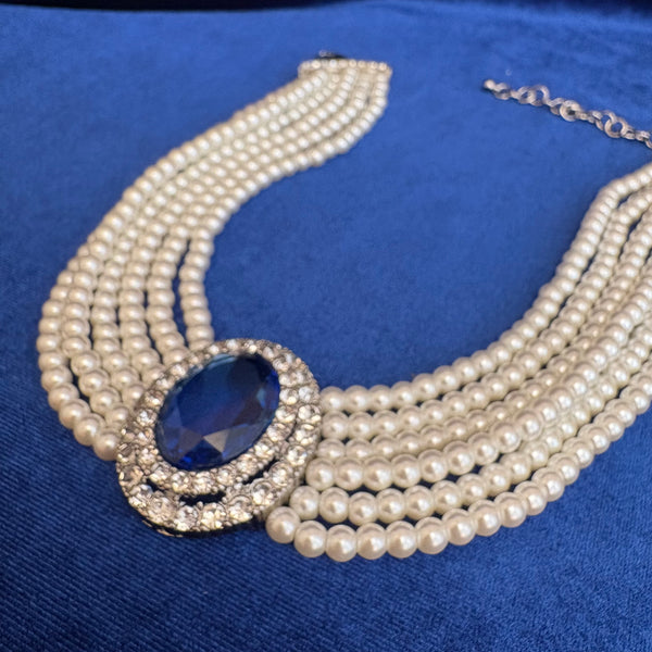 Princess of Wales Lady Diana Spencer Sapphire Pearl Choker