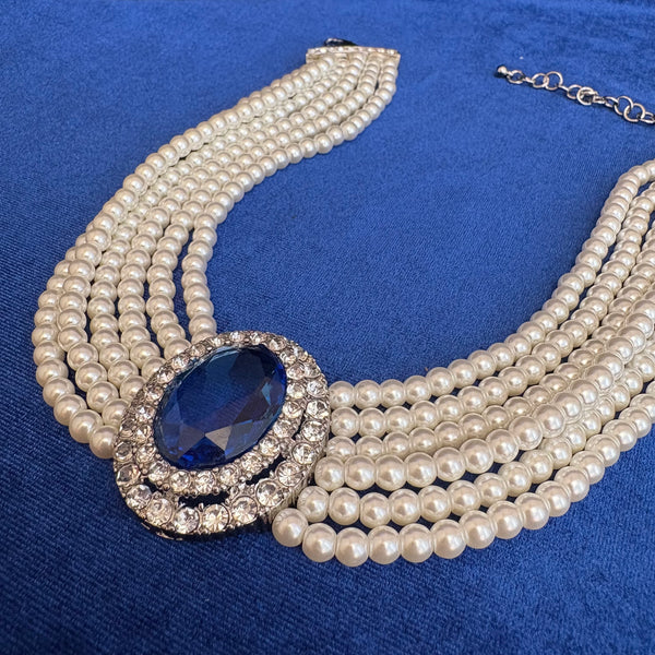 Princess of Wales Lady Diana Spencer Sapphire Pearl Choker