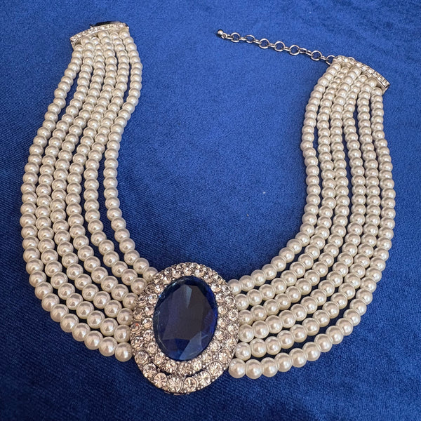 Princess of Wales Lady Diana Spencer Sapphire Pearl Choker