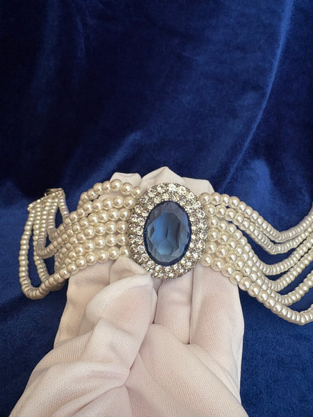 Princess of Wales Lady Diana Spencer Sapphire Pearl Choker