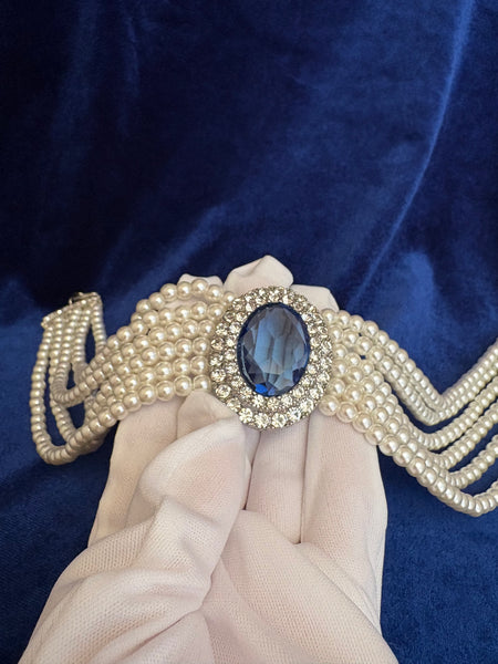 Princess of Wales Lady Diana Spencer Sapphire Pearl Choker