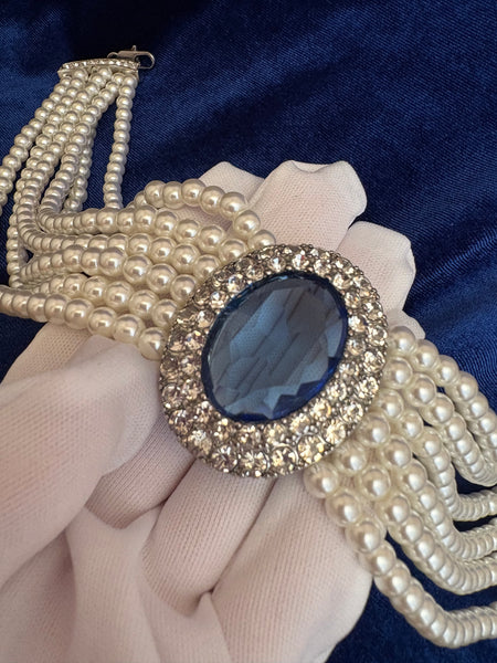 Princess of Wales Lady Diana Spencer Sapphire Pearl Choker