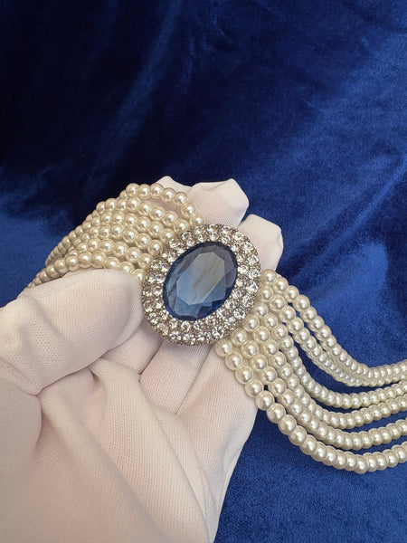 Princess of Wales Lady Diana Spencer Sapphire Pearl Choker