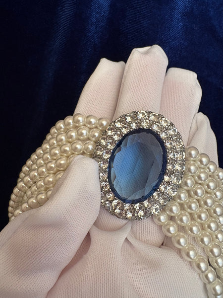 Princess of Wales Lady Diana Spencer Sapphire Pearl Choker