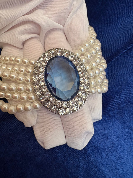 Princess of Wales Lady Diana Spencer Sapphire Pearl Choker