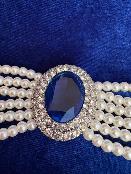 Princess of Wales Lady Diana Spencer Sapphire Pearl Choker