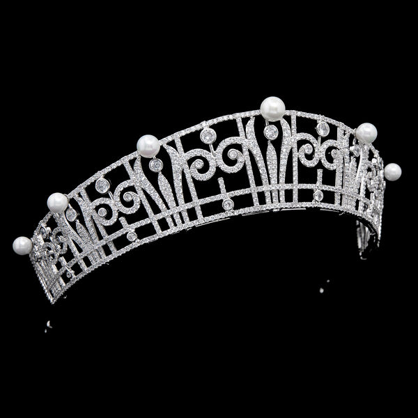 Princess Claire's Pearl & Diamond Tiara, Royal Tiara, Crown Jewels