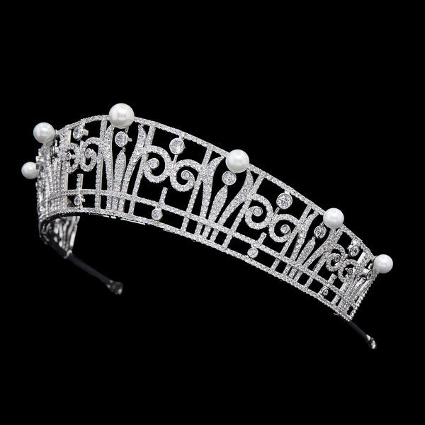 Princess Claire's Pearl & Diamond Tiara, Royal Tiara, Crown Jewels