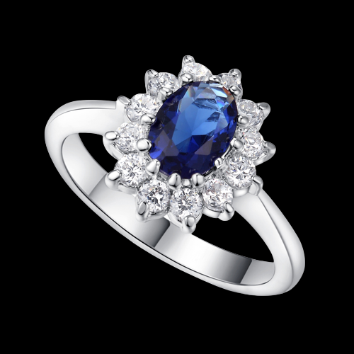 MAGNIFICENT ROYAL SAPPHIRE RING LAB CREATED PRINCESS DIANA INSPIRED DREAMY  PIECE | eBay