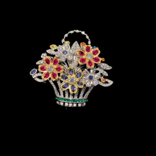 The flower basket online brooch