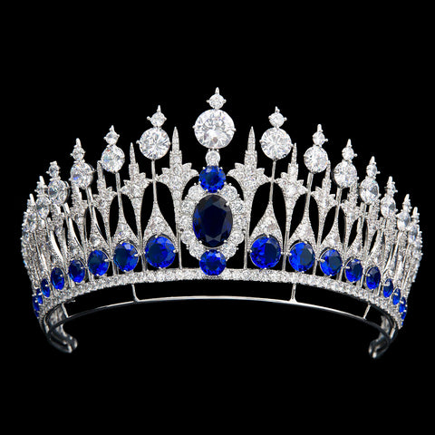 Dutch Sapphire Parure Tiara with large blue sapphires and diamonds owned by Queen Maxima